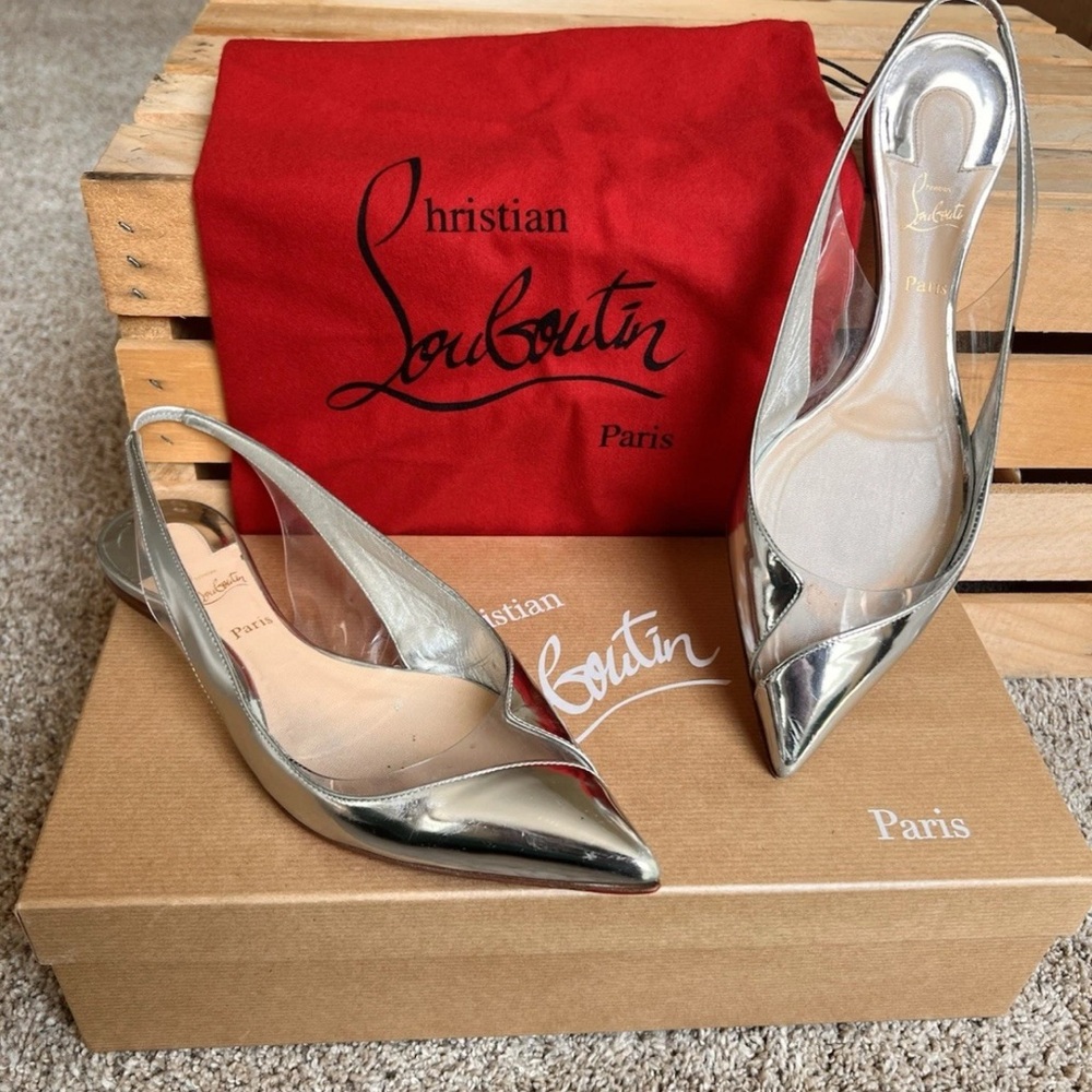 Christian Louboutin Silver Women's Shoes flats size 37